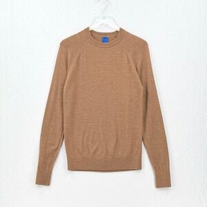 Kit and Ace Sweater Mens XS Camel Brown Merino Wool Raglan Crew Neck Pullover